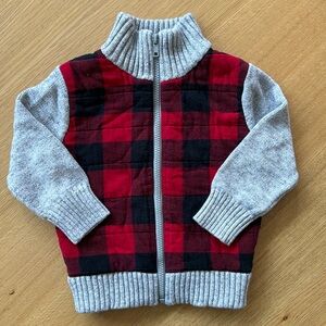 2T boys quilted Sherpa lined zip up